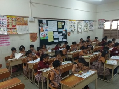 Children engrossed in reading