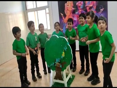 Group dance performance by children