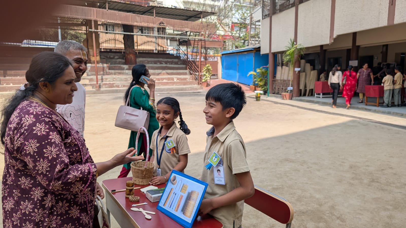 Primary students being recognized during a school event