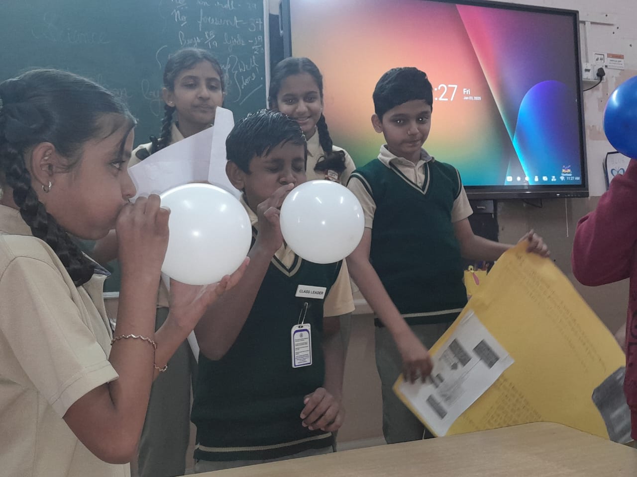 Primary students in a collaborative group learning session