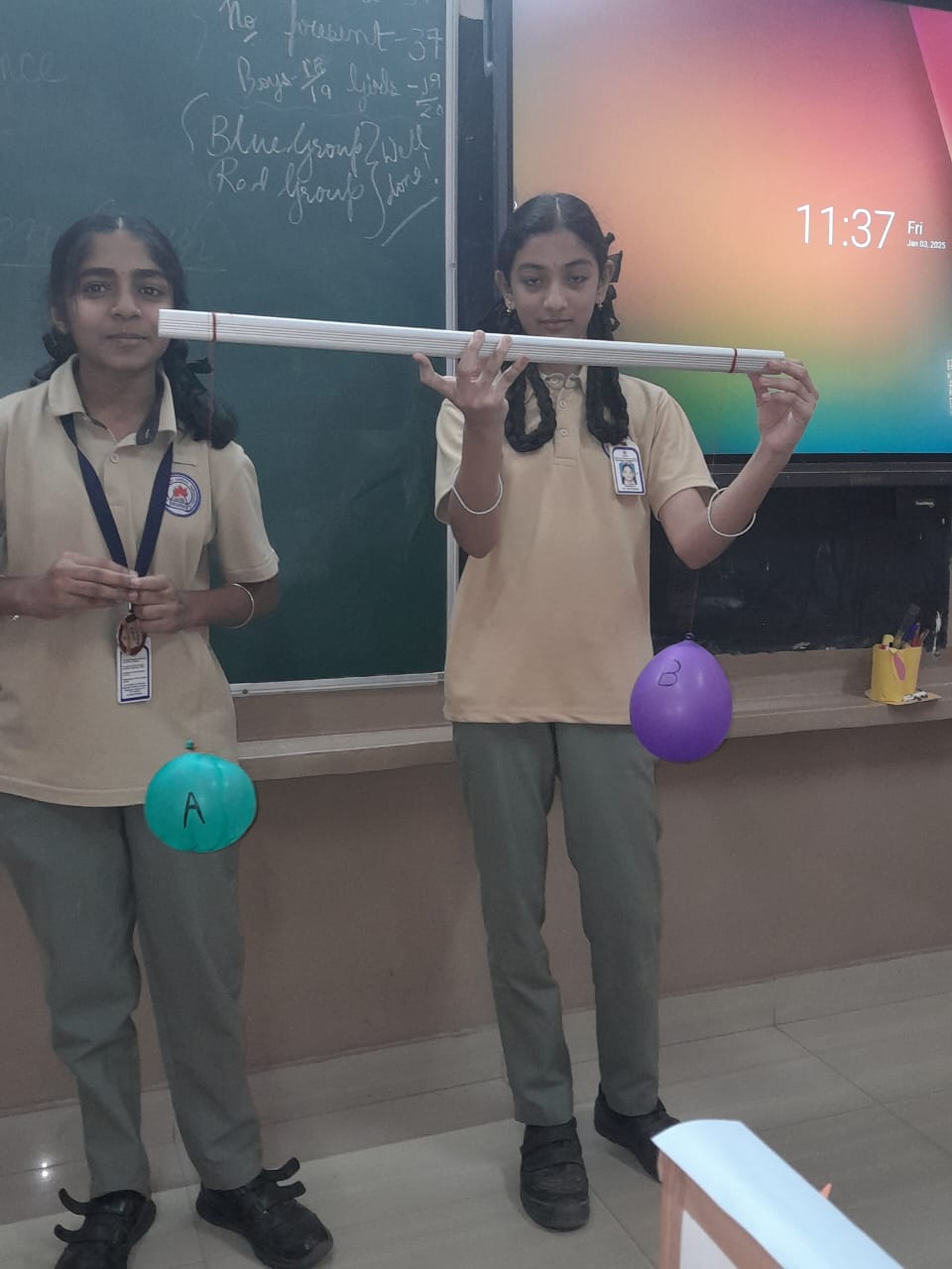 Primary students presenting during a school activity