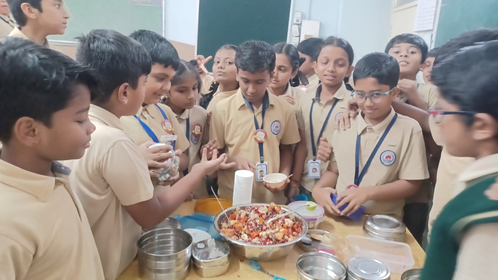Primary students taking part in an inter-class competition