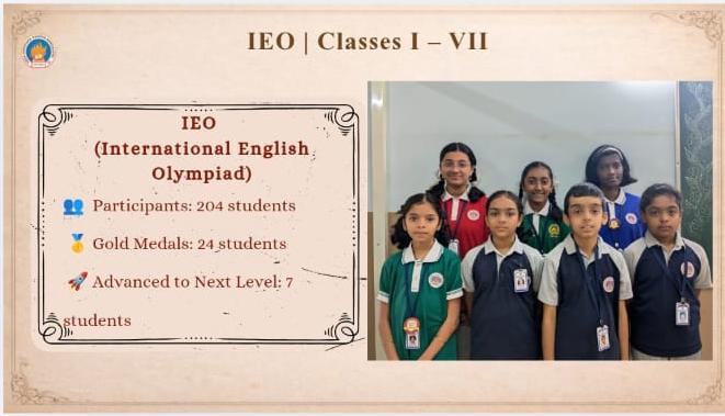Award presentation moment with students and teachers